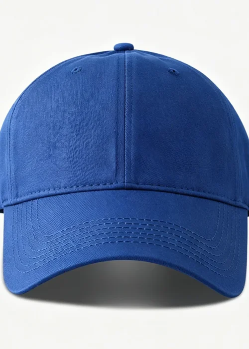 Handmade Classic Cotton Baseball Cap of Various colours -Blue - Adjustable Snapback, Solid Color Everyday Hat with Custom Embroidery