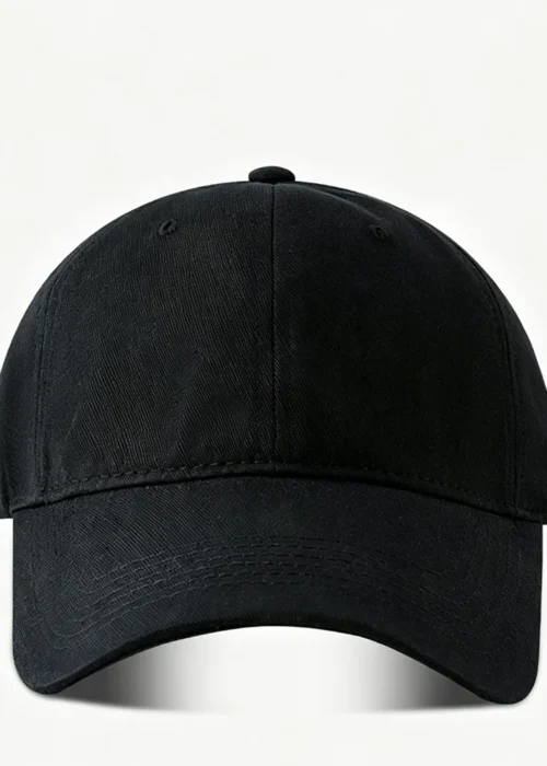 Handmade Classic Cotton Baseball Cap of Various colours -Black - Adjustable Snapback, Solid Color Everyday Hat with Custom Embroidery