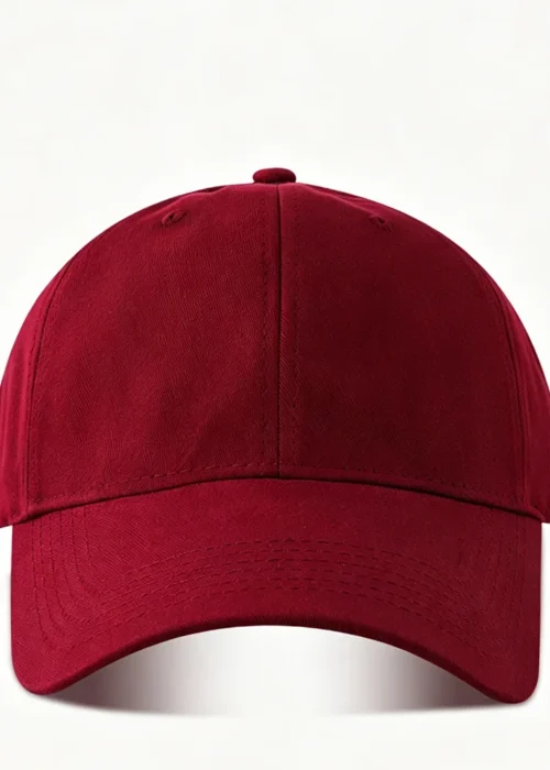 Handmade Classic Cotton Baseball Cap of Various colours -Dark Red - Adjustable Snapback, Solid Color Everyday Hat with Custom Embroidery