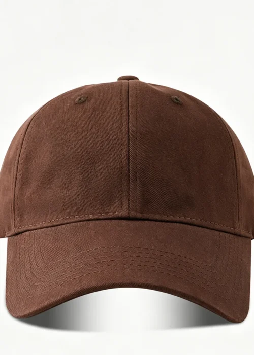 Handmade Classic Cotton Baseball Cap of Various colours -Brown - Adjustable Snapback, Solid Color Everyday Hat with Custom Embroidery