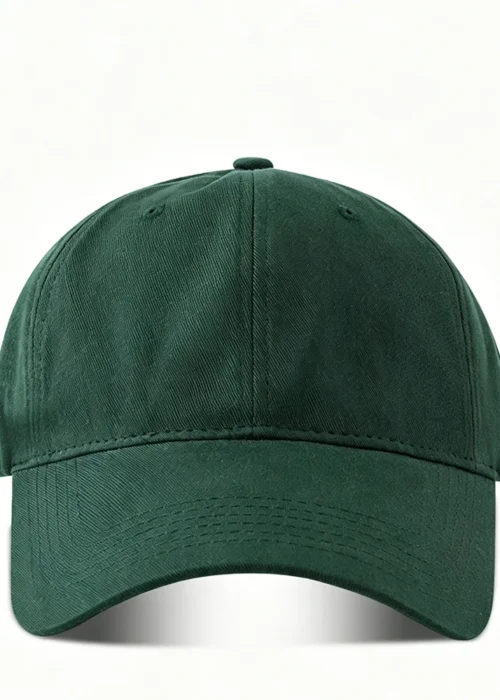 Handmade Classic Cotton Baseball Cap of Various colours -Dark Green - Adjustable Snapback, Solid Color Everyday Hat with Custom Embroidery